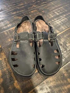 Vintage 90’s Colorado Black Leather 2 Buckle Platform Lug Sandals Womens 8 Y2K - Bild 1 von 9