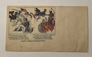 Seltenes unbenutztes patriotisches Cover aus dem Bürgerkrieg Zwei politische Karikaturen Upham - Bild 1 von 3