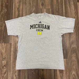 Vintage Michigan Wolverines Shirt Men's Medium Gray Football Crew Adidas Y2K 00s - Picture 1 of 6