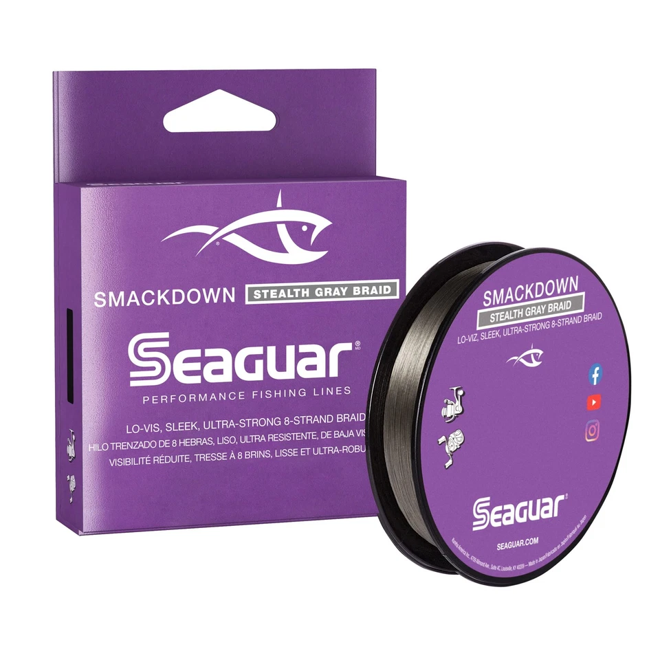 Seaguar Smackdown Braided Fishing Line 50lb 300yd Low Visibility Stealth Gray - Image 1 of 4