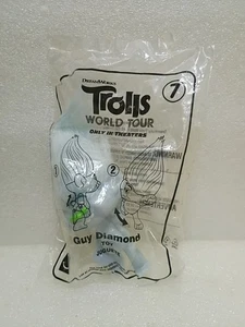 Giocattolo Happy Meal ~ Trolls World Tour #7 Guy Diamond ~ confezione plastica ha qualche sbiadimento - Foto 1 di 2