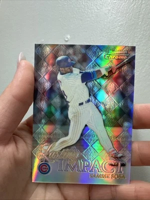 1999 Bowman Chrome- Impact Lasting Sammy Sosa #113 filhotes refratores - Imagem 1 de 2