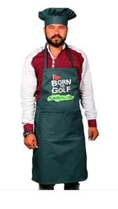 Delantal Born To Golf Forced to Cook Vintage 2002 Día del Padre Golfistas Regalo NUEVO - Imagen 1 de 2