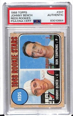 1986 Topps Johnny Bench No247 Reds дебютанты подлинные PSA/DNA CERT  - Изображение 1 из 2