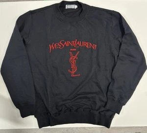 Vintage YSL Sweatshirt Large Black - Picture 1 of 10