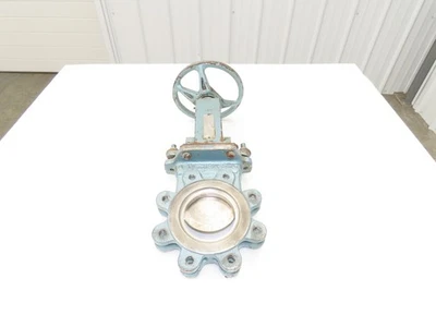 DeZurik 824 4" Stainless Lug Knife Gate Valve Rising Stem Metal Seat 304SS - Image 1 of 4
