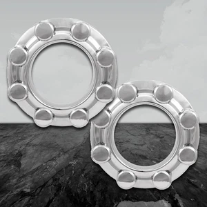 2 Piece Front Chrome Center Caps for 2017-2023 Ford F-250/F-350 Super Duty - Picture 1 of 3
