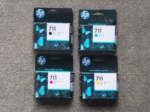 HP 711 BLACK CZ133A 80ml + CYAN MAGENTA YELLOW 29ml ZESTAW WKŁADÓW ATRAMENTOWYCH. 2020 NOWY - Zdjęcie 1 z 4