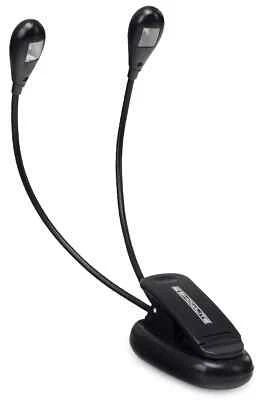 Doppel Notenpultleuchte Buchlampe Leselampe 2 LED Leuchte Klemm Batterieleuchte - Bild 1 von 4