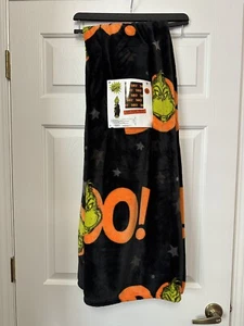 NEW The Grinch Halloween BOO Super Soft Fleece Plush Throw Blanket 50in" X 70in" - Picture 1 of 3