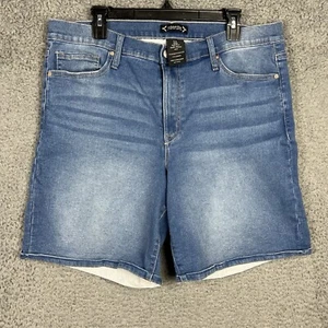 Nanette Lepore Damen Shorts Größe 18/9" Ins jeansblau Belle hoher Bund *verändert* - Bild 1 von 9