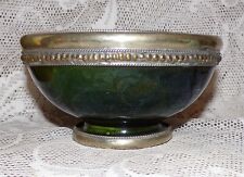 Vintage Arabic / Islamic White Metal Mounted Pottery Bowl - Signed