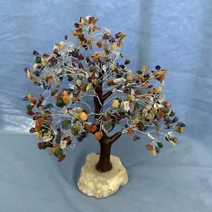 Tree of life decor sculpture with jade…quartz….lapis…and other stone leaves - Picture 1 of 1