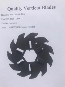 QUALITY HARDENED Carbide Tipped Verticut Blades replaces 119-1128 1.2mm - Picture 1 of 3