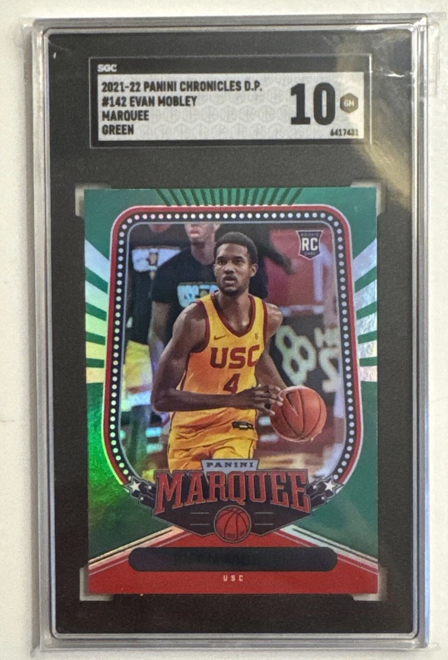 2021-22 Panini Chronicles DP Marquee GREEN #142 Evan Mobley SGC 10 Gem Mint - Image 1 of 2