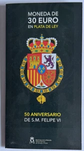 30 Euro Spanien 2018 Originalblister, 50. Geburtstag König Felipe - Bild 1 von 3