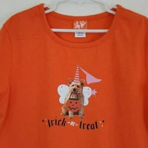 Halloween Graphic Dog Orange T-Shirt 10/12 - Picture 1 of 7