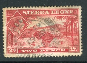Sierra Leone SG191a 1938-54 KGVI 2d scarlet used - Picture 1 of 1