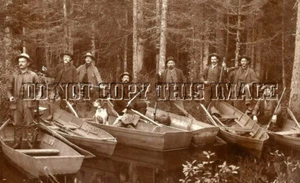 EARLY ANTIQUE REPRO PHOTOGRAPH HUNTERS SHOWING WINCHESTER 1873 RIFLE - Picture 1 of 1
