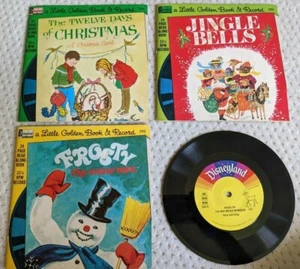 Lot of 4 Disneyland A Little Golden Book & Record Jingle Bells Frosty Rudolph - Picture 1 of 1