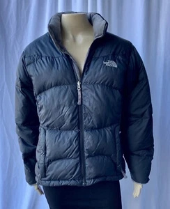 The North Face Puffer Parka Jacket 550 Size Women’s Large in Black w Gray Lining - Picture 1 of 10