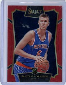 2015-16 PANINI SELECT KRISTAPS PORZINGIS RC ROOKIE RED PRIZM #108/149 SP KNICKS