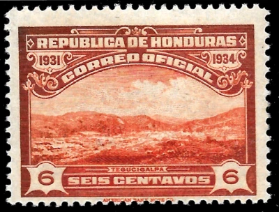 Honduras 1931 OFICIAL Sc#O92🔥VISTA de TEGUCIGALPA🔥MLH OG VF Arquitectura Foto 1 de 2