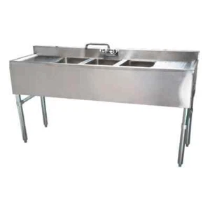 Falcon Food Service BS3T101410-13LR 3 Compartment Bar Sink w/ Double Drainboards - Picture 1 of 1