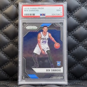 2016-17 Panini Prizm Rookie Ben Simmons #114 RC 76ers / Nets PSA 9 Mint