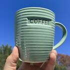 Vintage The Old Pottery Company Green Ribbed Coffee Mug Cup Big Size ??Blt10m4