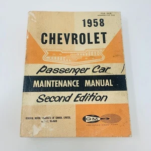 1958 Chevrolet Passenger Car Maintenance Manual Second Edition PSD 53-36 Book - Foto 1 di 21