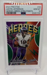 Justin Jefferson 2023 Prestige H8 Heroes Green xtra Points /149 PSA 10 - Picture 1 of 2