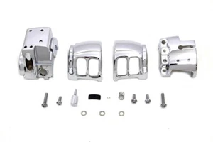 V-Twin 26-0843 Chrome Handlebar Switch Housing Kit for 16-22 Softail w/ Cruise - Picture 1 of 3