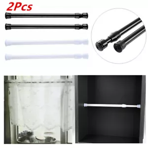 2Pcs Adjustable Spring Tension Rod Curtain Loaded Shower Pole Rod Extension Tool - Picture 1 of 4