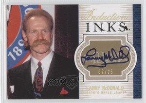 2008 O-Pee-Chee Premier Induction Inks Gold Spectrum /25 Lanny McDonald Auto HOF