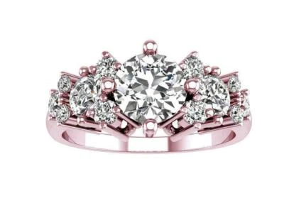 2.00Ct Rund Schliff Weiß Künstlicher Diamant Verlobungsring 14K Rose Vergoldet - Bild 1 von 4