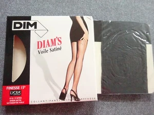 DIM DIAN'S Satin Sheer Tights 15D LYCRA Size 1 FR36/38 UK8.5 USA/D34/36 - Picture 1 of 3