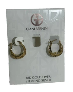 NWT: 24k Gold Open Filigree Earrings - Macy's Giani Bernni - Picture 1 of 2