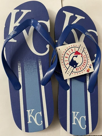 NEW MLB Blue 2-Tone Kansas City KC Royals Flip Flop Sandals Size L Large US 9-11 Cover