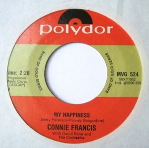 CONNIE FRANCIS * 45 * My Happiness / If I Didn't Care * 1959 * RI UNPLAYED MINT - Picture 1 of 2