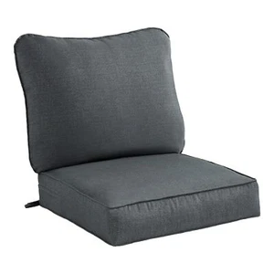 Greendale Home Fashions Outdoor Deep Seat Cushion, 2-Piece Set, Graphite - Picture 1 of 7