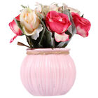  Pink Ceramic Artificial Rose Bonsai Office Blush Decor Flowers Vase