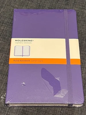 МОЛЕСКИН 5 X 81⁄4 «правило ноутбука 240 страниц с подкладкой, бескислотная бумага фиолетовый - Изображение 1 из 4
