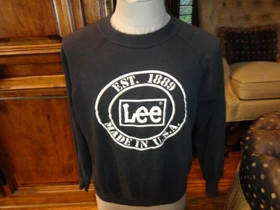 ВИНТАЖНЫЙ черный Lee подходит женщин L толстовка большое отверстие в рукаве - шеи носить США - Изображение 1 из 4