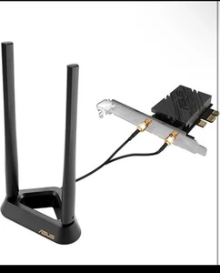 ASUS PCE-BE92BT WiFi 7 PCI-E Adapter with 2 External Antennas - Picture 1 of 11