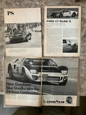1966 Ford GT 40 GT Mark II * Lot of 3*Goodyear Sebring Lemans Carrol Shelby ad Foto 1 de 4