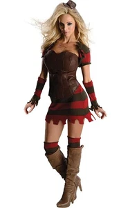 VESTIDO CORSÉ FREDDY KRUEGER CON LICENCIA PARA MUJER ADULTA PESADILLA DISFRAZ DE HALLOWEEN - Imagen 1 de 2