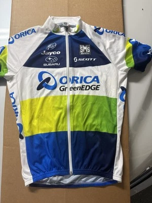 Camiseta deportiva de ciclismo SMS Santini talla XL cremallera completa blanca azul para hombre Subaru Scott Foto 1 de 4