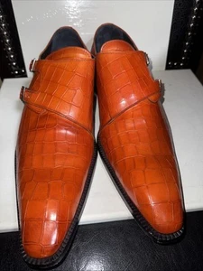 DUCA 'Imperio' Italian Calfskin / Croc & Lizard Embossed Print / Men's 13 - Picture 1 of 24