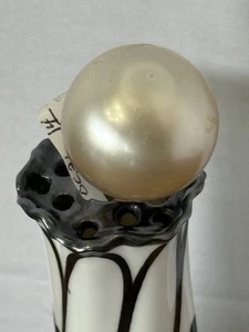 Large Round White Globe Hatpin… 4.5” W/nib… Antique... Nice! - Picture 1 of 11